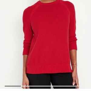 Old Navy Large Textured Pullover Tunic Sweater In Robbie Red NWT Womens